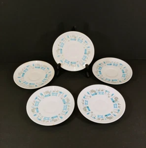 5x Plato Platillo Turquesa Atómico MCM Blue Heaven Vintage 6.25" Diam. China Real - Imagen 1 de 7