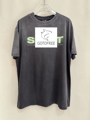 GOTOFREE HOMBRE MUJER SAINT VINTAGE VERANO CAMISETA NEGRA ALGODÓN CAMISETA TOP CORTA Foto 1 de 4