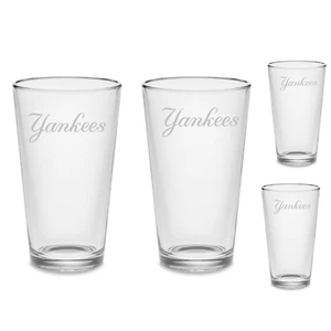 JUEGO Vasos de pub pinta personalizada de los Yankees de Nueva York Vasos grabados - Imagen 1 de 1