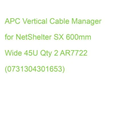APC Vertical Cable Manager for NetShelter SX 600mm Wide 45U Qty 2 AR7722 (073130 - Bild 1 von 2