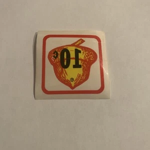vintage Acorn 10cent Price sticker Decal Original 50s Stock - Picture 1 of 3