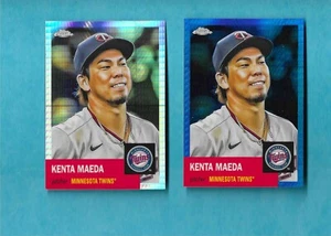 BEIDE! Kenta Maeda 2022 Topps Chrom Platin #498 BLAU/SILBER PRISMENREFRAKTOR - Bild 1 von 2