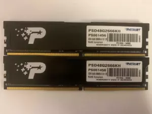 PATRIOT 8GB (2X4GB) DDR4 2666MHz PC4-21300 SDRAM PSD48G2666KH - Picture 1 of 2