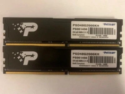 PATRIOT 8GB (2X4GB) DDR4 2666MHz PC4-21300 SDRAM PSD48G2666KH - Image 1 of 2