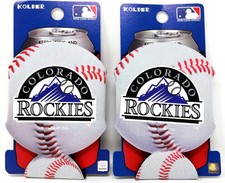 Colorado Rockies Can Cooler Baseball Shaped Collapsible Insulated Holder 2 Pack
