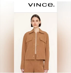 Vince strukturierte Hemdjacke in Amber Wave, Größe Small 345 $ - Bild 1 von 10