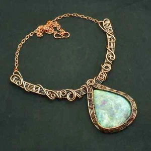 Ruby Zoisite Gemstone  Handmade Copper Wire Necklace Jewelry 48 Gms AN 65581 - Picture 1 of 1