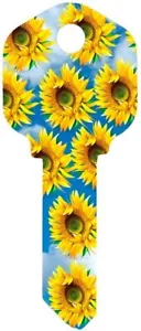 NEW Uncut Colorful Sunflower House Key Blank for KWIKSET KW1 KW10 - Picture 1 of 1