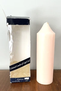 Colonial Candle of Cape Cod Apricot Pillar Candle Original Box 9 1/2 In Vintage - Picture 1 of 5