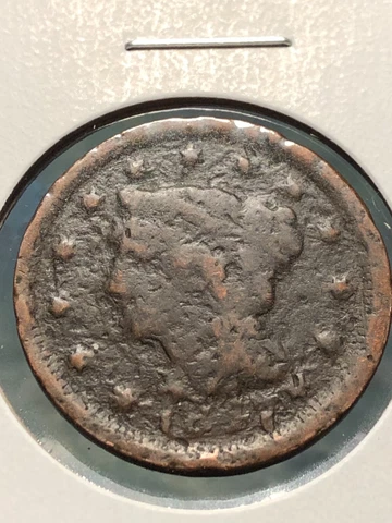 1847 1 LARGE CENT PENNY BRAIDED HAIR! Cover