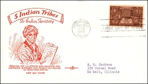 Scott 972 3 centavos Indian Centennial Pent Arts FDC - Dirección mecanografiada Planty 972-28 - Imagen 1 de 2