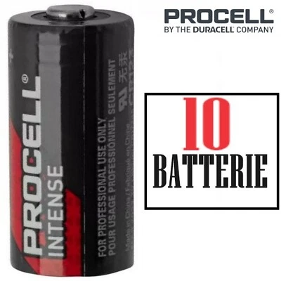 PROCELL BY DURACELL 10 batterie cr123a 3v litio 123 cr17345 PROCELL INTENSE by Duracell cr123 "bulk"