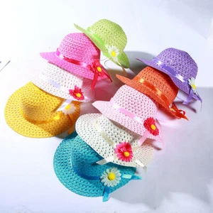 Straw Hat Daisy Toddler Infant Baby Kids Girls Sun Dress Beach Occasion - Picture 1 of 39