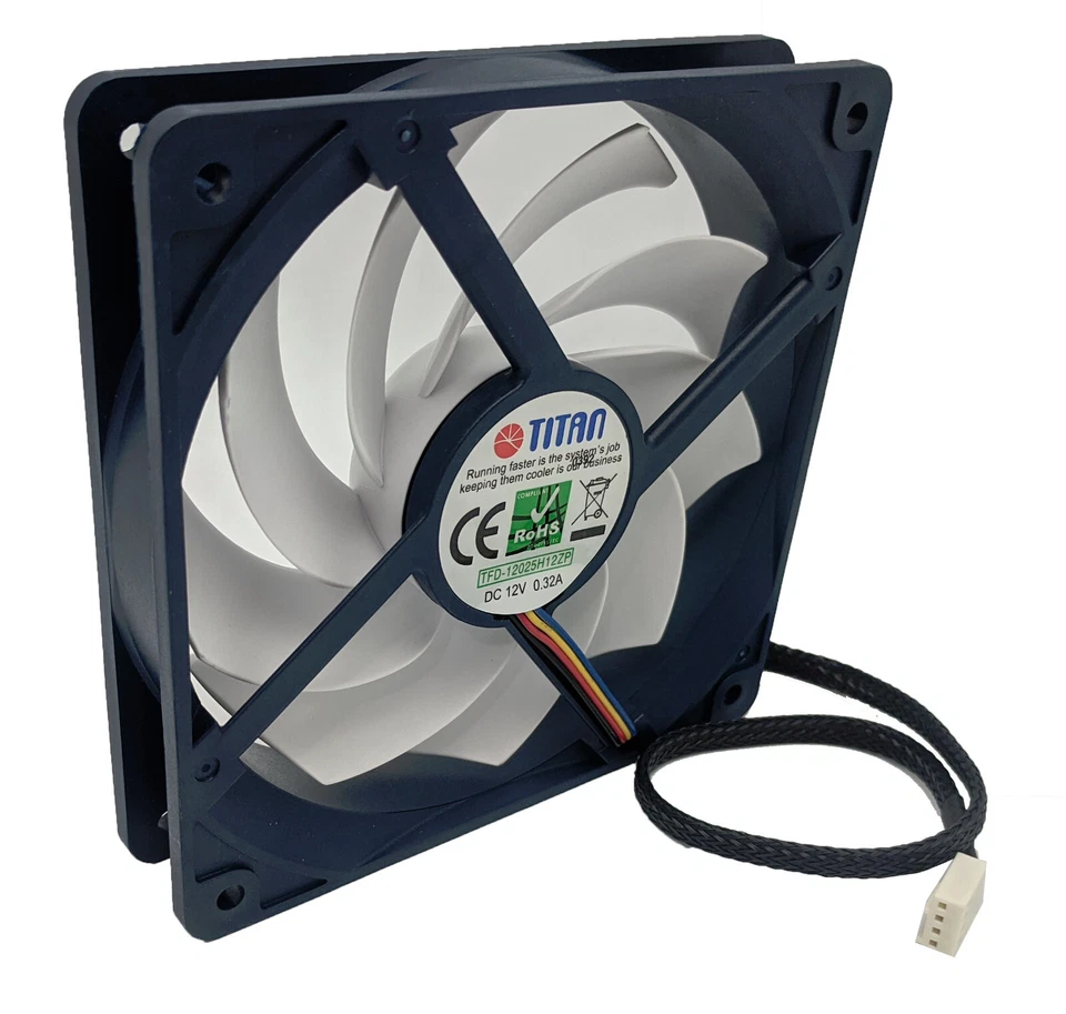 NEW Titan Cool & Silent 9-Blade 120mm 4-pin PWM 12V DC PC Case Cooling Fan - Image 1 of 4
