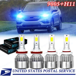 For Honda Pilot 2006-2018 Combo 6PC LED Headlights Kit High Low Beam Bulbs 8000K - Picture 1 of 12