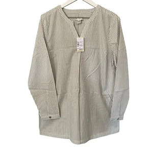 NWT Christopher & Banks Stripes V-Neck Long Sleeve Tunic Top Women’s Size Large - Picture 1 of 11