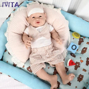 IVITA Cute 20"Blue Eyes Boy Newborn Lifelike Full Silicone Reborn Baby Doll - Picture 1 of 12
