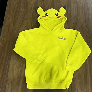 Pokemon Pikachu Yellow Pullover Hoodie Kids Size 11/12 - Picture 1 of 4