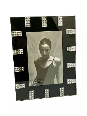 Marco de fotos Oleg Cassini 6 X 4" foto 8,5 X 6,75" diamantes glamour boda años 80 Foto 1 de 4