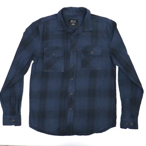 BYLT Caballetes Franela Pesada Para Hombre L Manga Larga Sobrecamisa Azul Camisa de Trabajo a Cuadros - Imagen 1 de 7