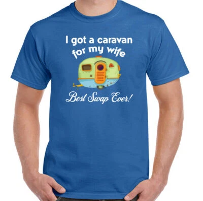 Caravan T-Shirt Mens Funny Caravanning Camping Toeing Awning Holiday For My Wife - Image 1 of 4