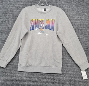 Space Jam Sweatshirt Youth Sz L Heather Gray Crew Neck Pullover Long Sleeve NWT - Picture 1 of 15