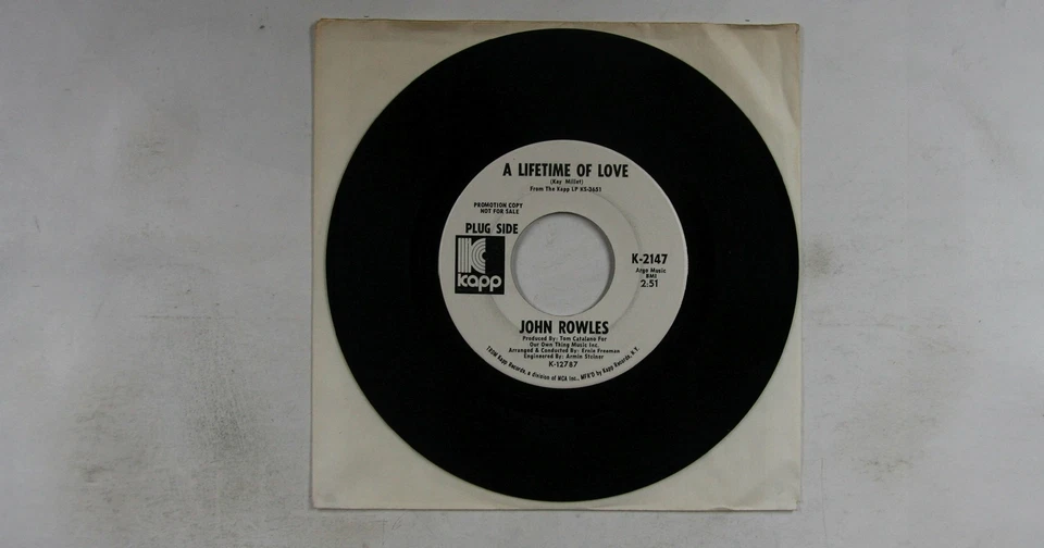 John Rowles A Lifetime Of Love US 7inch Vinyl Single 1971 WL Promo - Bild 1 von 1