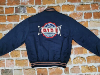 *CHEVIGNON DAMEN VINTAGE BOMBER JACKE*BLOCKSCHRIFT*NAVY BLAU*GR: M*TIP TOP - Bild 1 von 4