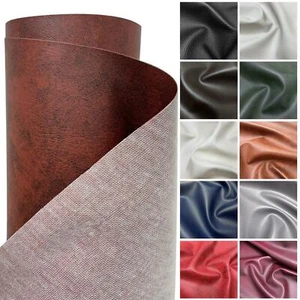 Heavy Feel Faux Leather Leatherette Vinyl PVC Upholstery Material Fabric 1 metre - Picture 1 of 81