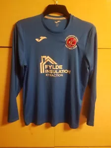 FLEETWOOD TOWN FC Joma Small Blue Long Sleeve Away Football Shirt & Blue Shorts - Picture 1 of 11