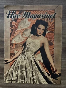 Linda Darnell auf Cover 40er Jahre komplett antik dänische Zeitschrift "Uge-Magasinet" - Bild 1 von 4