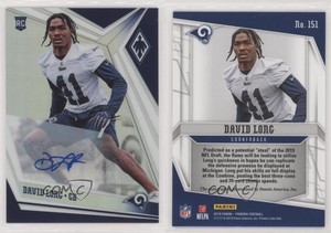 2019 Panini Phoenix Rookies Auto Silver David Long #151 Rookie Auto RC