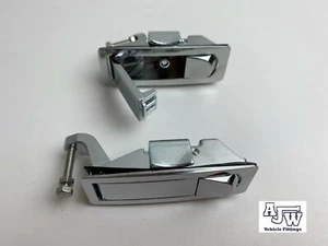 2 Druckriegel nicht verriegelnd CHROM Hebelschloss Anhänger Spind Tür TackBox - Bild 1 von 5