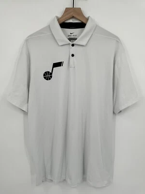 Nike Utah Jazz NBA Authentics Dri-Fit Golf Polo White Men's Size XL - Image 1 of 4