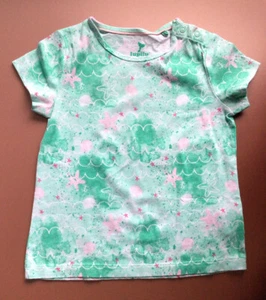 T- Shirt Kids- Girls Tops 4-6 Years (110-116) Green Seabed Design NEW - Picture 1 of 1
