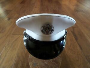NEW VINTAGE MILITARY AIR FORCE WHITE DRESS SERVICE CADET CAP SIZE 7 3/8