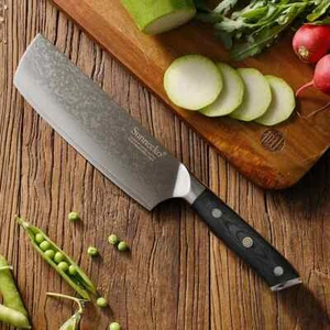 Sunnecko Classic Series Nakiri Knife 7" Damascus Steel Chef Japanese 73 Layer - Picture 1 of 2