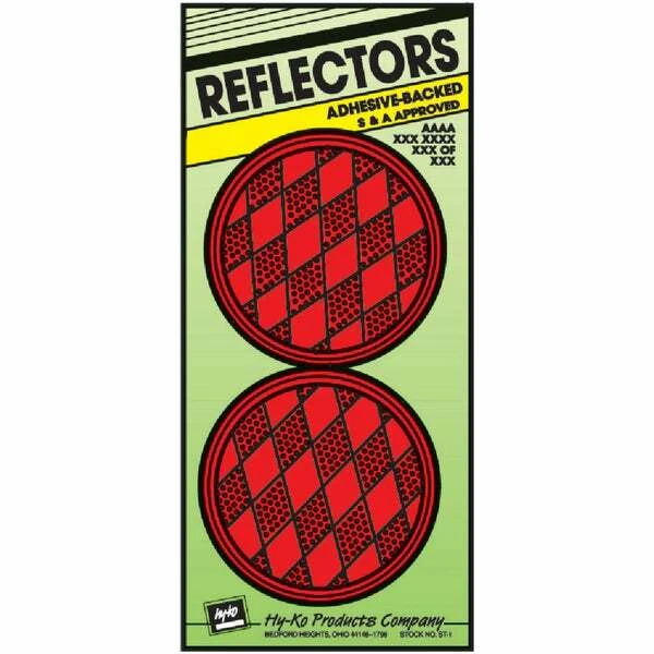 (288)-Hy-Ko 3-1/4 In. Dia. Round Red Press-On Reflector (2-Pack) - Image 1 of 1