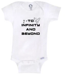 Baby Disney Toy Story Buzz Lightyear Woody to Infinity & Beyond Bodysuit Tshirt - Picture 1 of 6