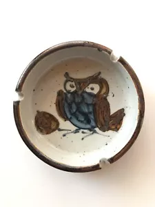 Vintage Eule Keramik Aschenbecher Ash Tray handbemalt 5" Schmuck 70er Mid Century Keramik - Bild 1 von 12