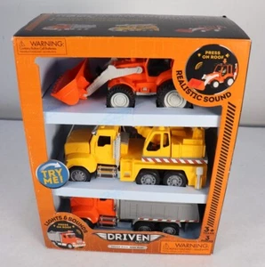 Driven by Battat Micro Costruzione Flotta Dumper Gru Camion Terna Caricatore - Foto 1 di 5
