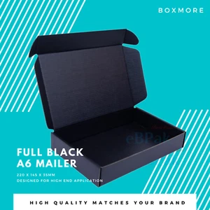 Mailing Box 220 x 145 x 35mm Premium Tuck Front Full Black B192 - Picture 1 of 11