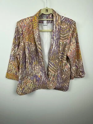 Chaqueta Blazer Alberto Makali Mujer Grande Pastel Estampado Geométrico Frente Abierto Foto 1 de 4