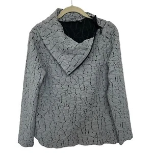 NWT Sno Skins Blister Knit Asymmetrical Cowl Zip Sz M Gray - Picture 1 of 14