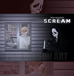 Original "Do You Like Scary Movies" Art Print Horror Movie Mask Poster Scream - Picture 1 of 3