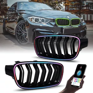 RGB Light LED Front Grille Grill Lights For BMW F30 F31 3-Series Sedan 2013-2018 - Picture 1 of 18