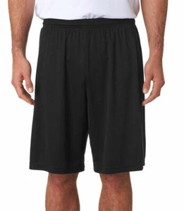 A4 9" COOLING PERFORMANCE SHORTS N5283 BLACK AND GRAPHITE SMALL THRU XLARGE - Picture 1 of 2