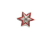 Stella argentata metallo bordata rossa a sei punte