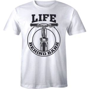 Life Behind Bars Mountain Bike Mens T-shirt Cycle Bicycle Birthday gift Tee - Picture 1 of 4