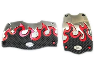 Universal Automatic Car Vehicle Red Brake Gas Pedals Cover Footrests Non-Slip - Bild 1 von 2